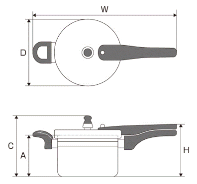 圧力鍋寸法図
