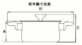両手鍋寸法図