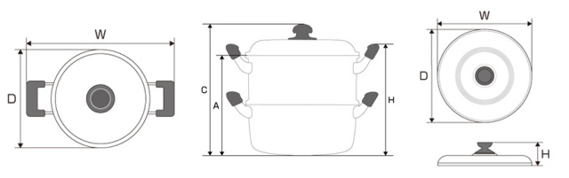 蒸し器寸法図