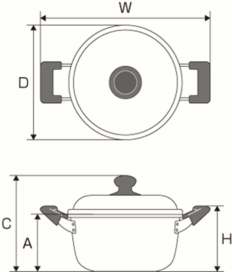 両手鍋寸法図